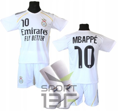 MBAPPE biały komplet strój piłkarski + getry - BG