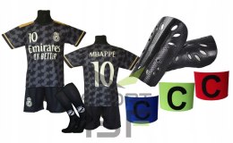 MBAPPE czarny komplet strój piłkarski + getry + dodatki - OO