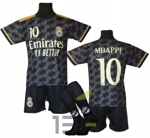 MBAPPE czarny komplet strój piłkarski + getry + dodatki - OO