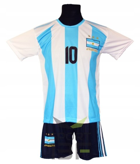 MESSI komplet strój piłkarski ARGENTYNA - r + ochraniacze