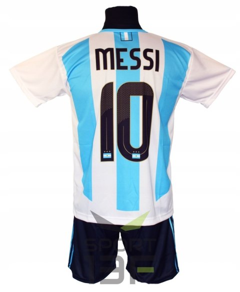 MESSI komplet strój piłkarski ARGENTYNA - r + ochraniacze