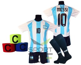 MESSI komplet strój piłkarski ARGENTYNA - r + opaska