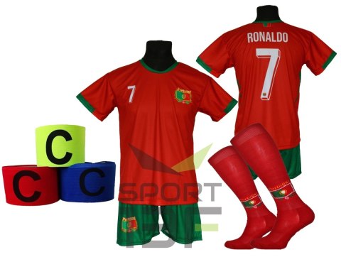 RONALDO komplet strój piłkarski PORTUGALIA ME24 r + opaska