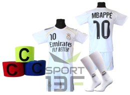 Strój Piłkarski MBAPPE biały koszulka spodenki getry + opaska - r.