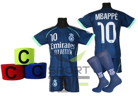 Strój Piłkarski MBAPPE koszulka spodenki getry + opaska - r.