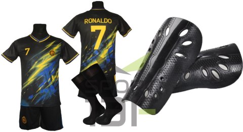 Strój piłkarski dla dzieci Ronaldo Al Nassr + getry + ochraniacze